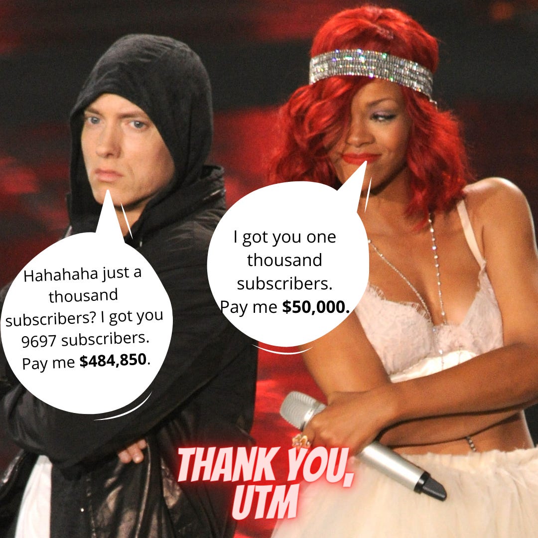 Rihanna & Eminem - How UTMs help track Influencer Marketing programs