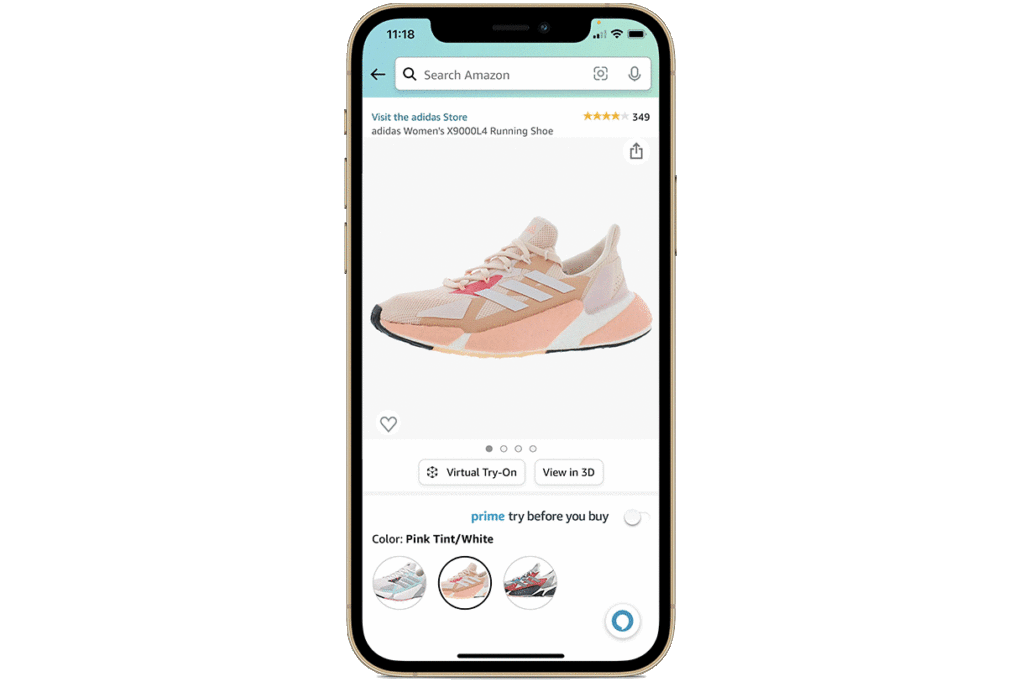 Adidas’ virtual try-on feature on Amazon